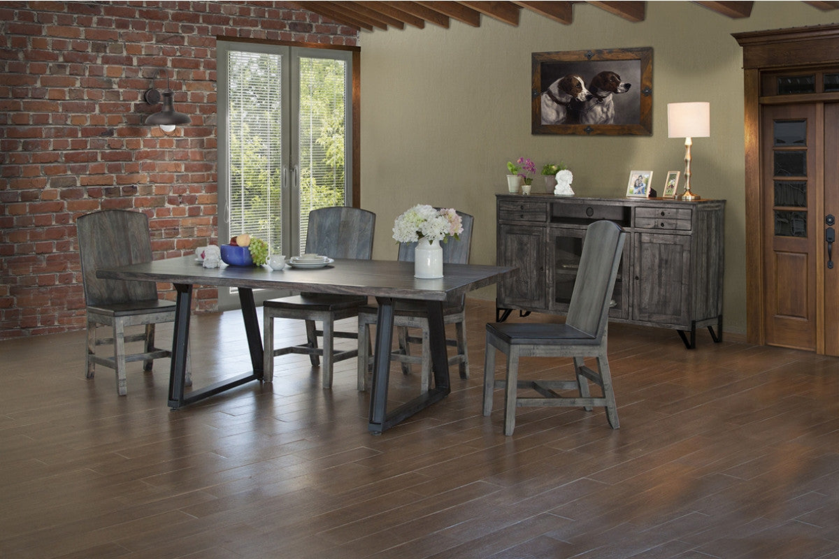 70" Gray Solid Wood Cabinet Enclosed Storage Distressed TV Stand-6