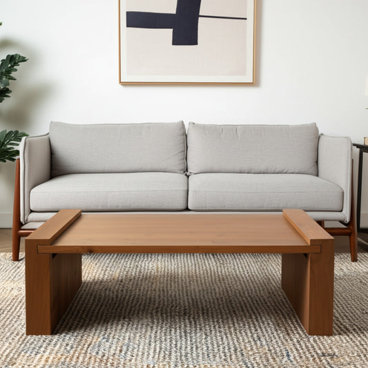 48" Natural Solid Wood Sled Coffee Table-0