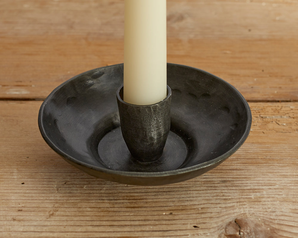 Sintra Antique Black Iron Candle Holder-1