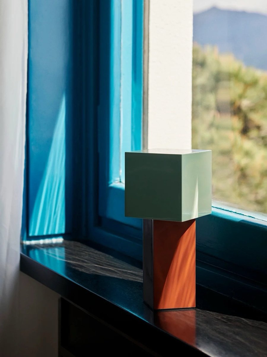 Modern Geometric Memphis Portable Dimmable Lamp - Bauhaus Pivot ATD7 Table Lamp-1