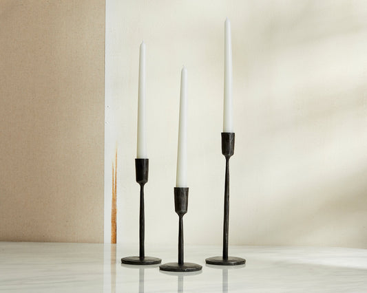 Margo Black Rustic Candle Holder Set-0