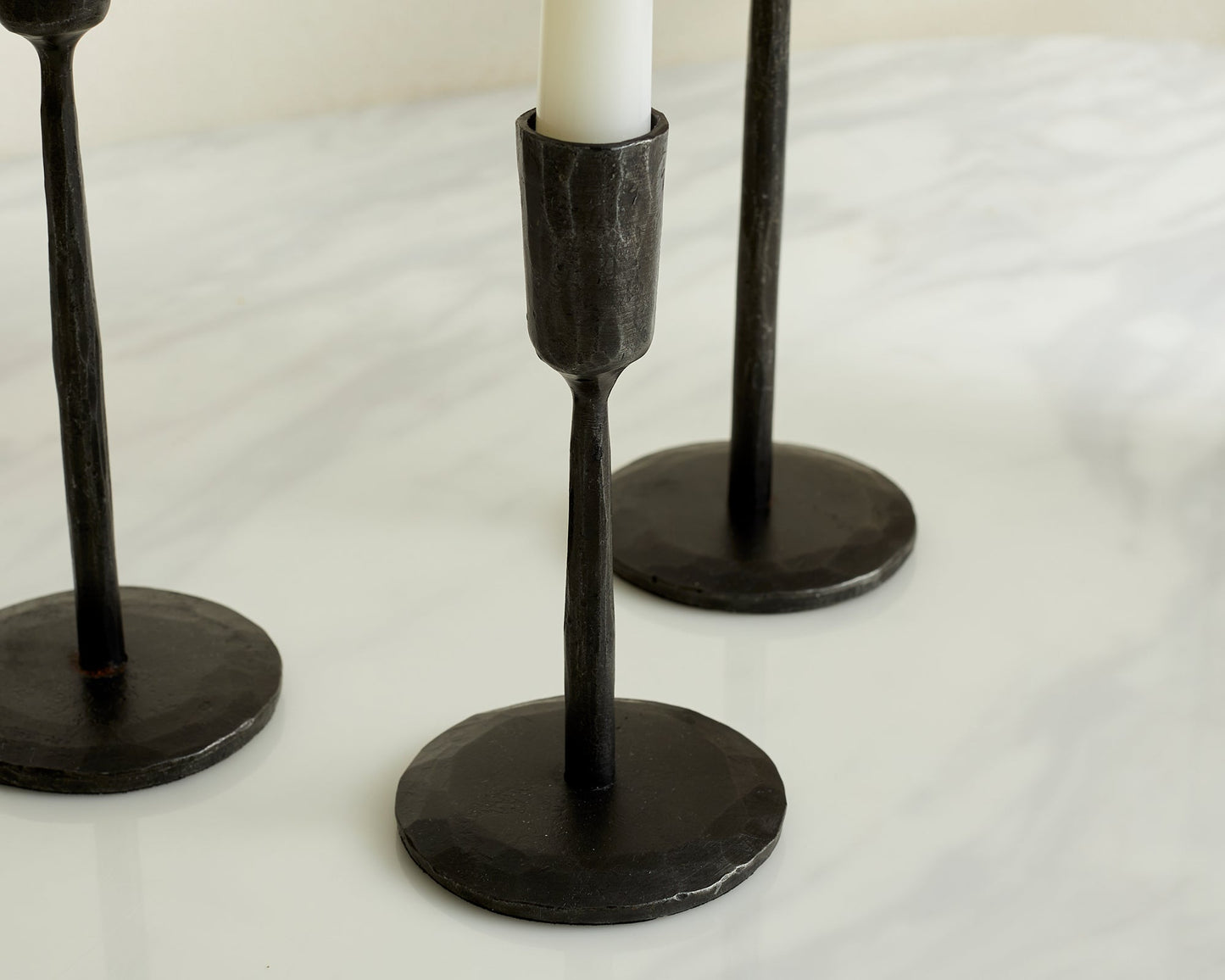 Margo Black Rustic Candle Holder Set-3
