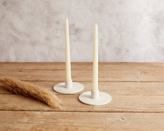 Anna White Ceramic Candle Holder-0