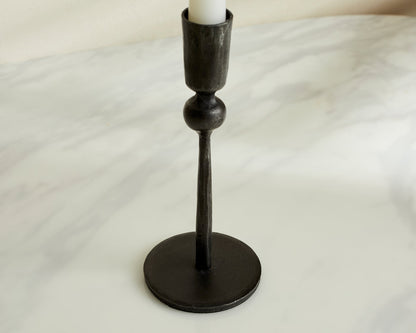 Aruma Iron Black Candle Holder-1