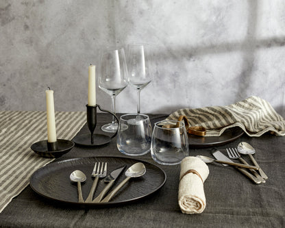 Sintra Antique Black Iron Candle Holder-3