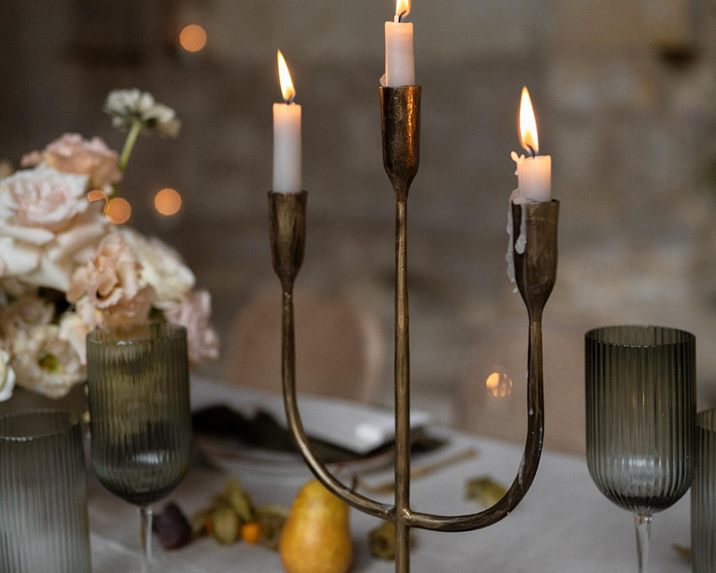 Camille Rustic Iron Trident Candelabra-2